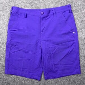 Under Armour Shorts Mens 36 Purple Golf Performance Flat Front Chino Athletic
